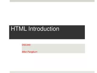 HTML Introduction