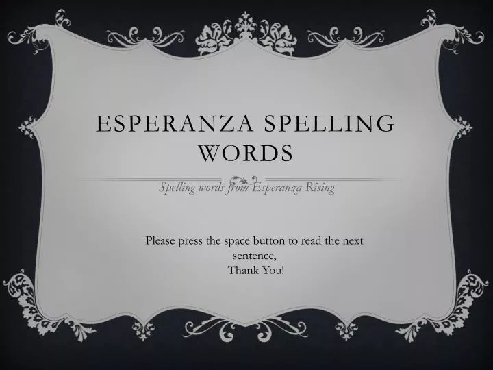 esperanza spelling words