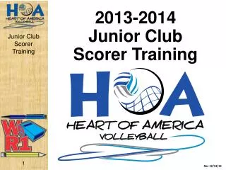 2013-2014 Junior Club Scorer Training