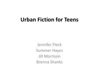 Urban Fiction for Teens