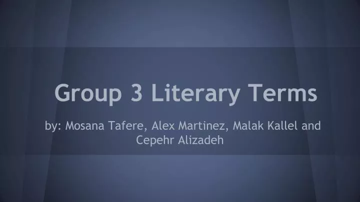 group 3 literary terms