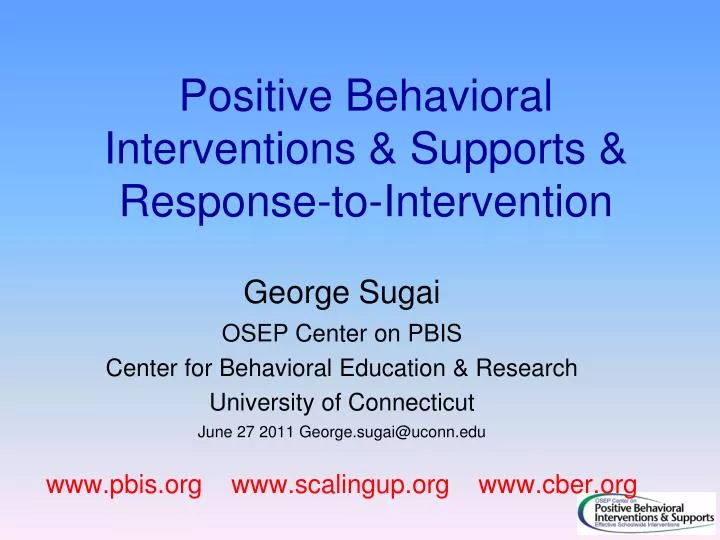 positive behavioral interventions supports response to intervention