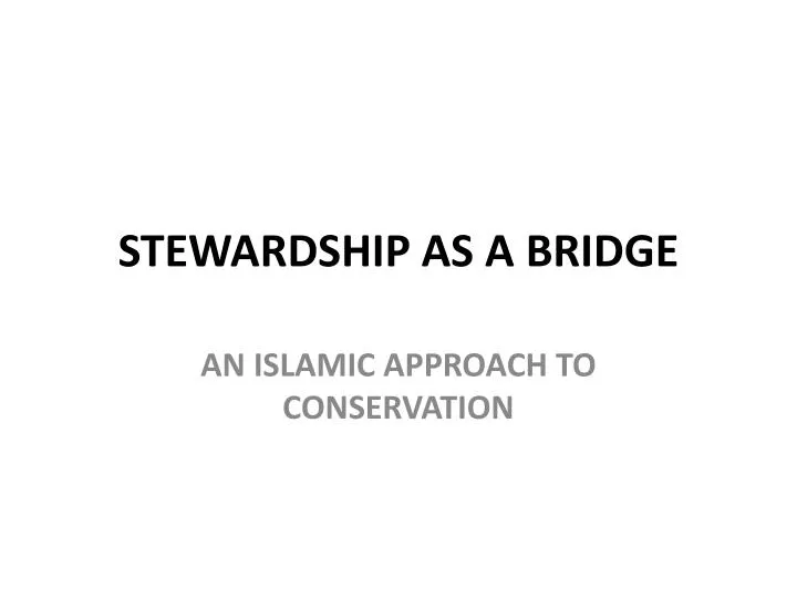 stewardship as a bridge