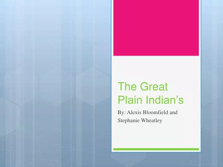 the great plain indian s
