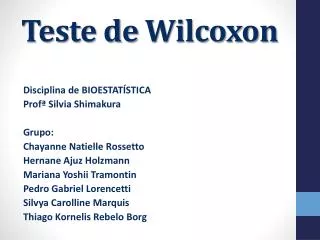 teste de wilcoxon
