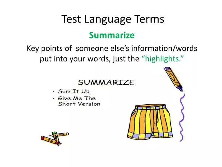 test language terms