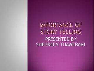 importance of story telling