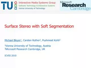 Surface Stereo with Soft Segmentation