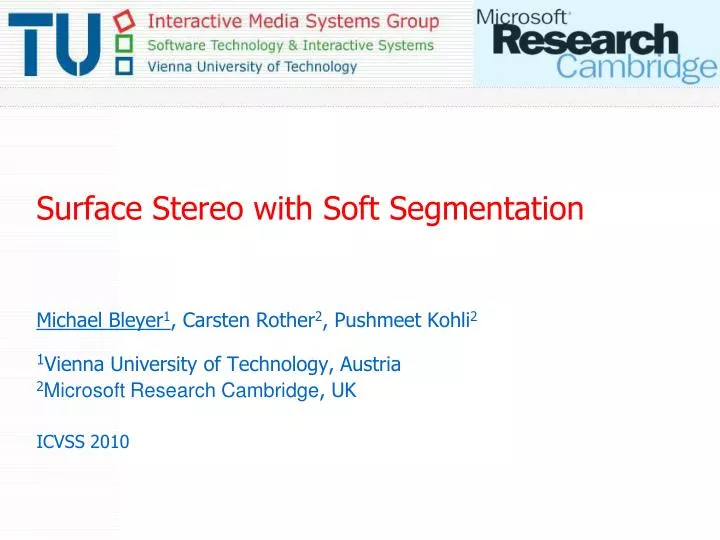 surface stereo with soft segmentation
