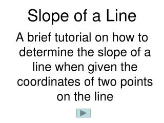 Slope of a Line