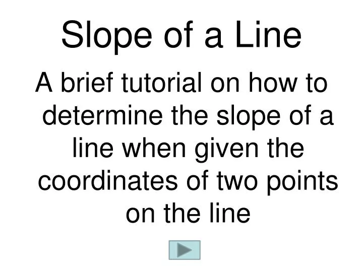 slope of a line