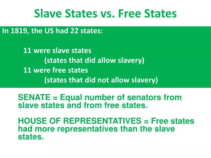 slave states vs free states
