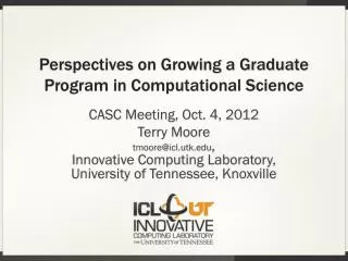 Perspectives on Growing a Graduate Program in Computational Science