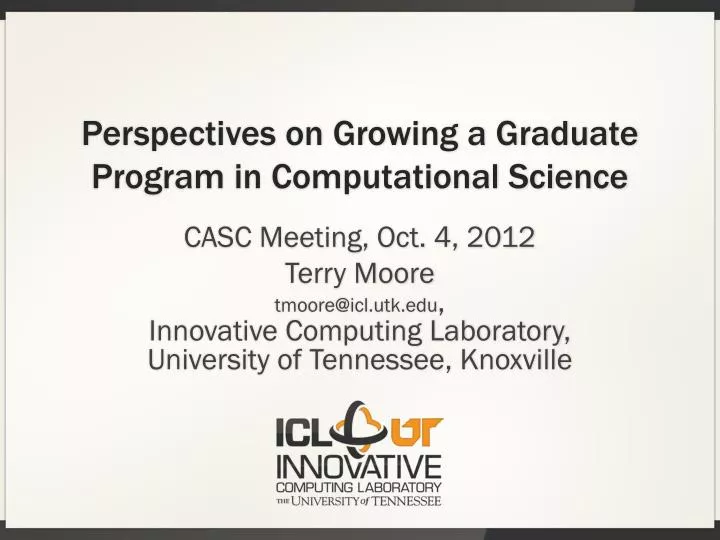 perspectives on growing a graduate program in computational science
