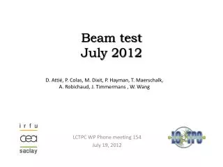 Beam test July 2012