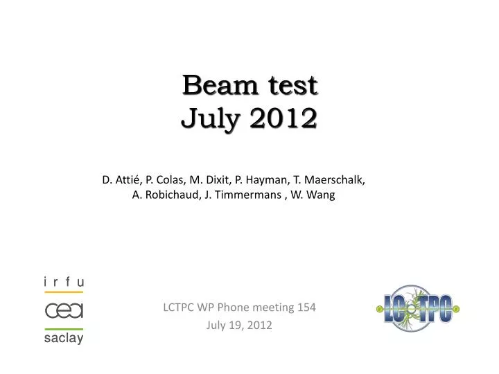 beam test july 2012