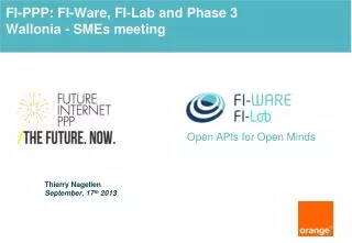 FI-PPP: FI-Ware, FI-Lab and Phase 3 Wallonia - SMEs meeting