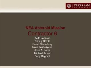 NEA Asteroid Mission
