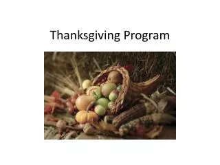 Thanksgiving Program