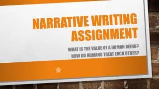 Narrative Writing assignment