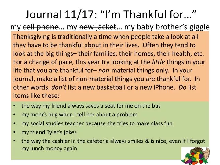 journal 11 17 i m thankful for my cell phone my new jacket my baby brother s giggle