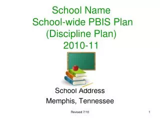 School Name School-wide PBIS Plan (Discipline Plan) 2010-11