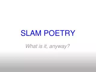 SLAM POETRY