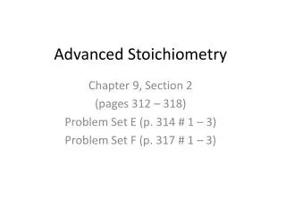Advanced Stoichiometry
