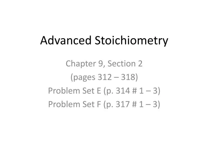 advanced stoichiometry