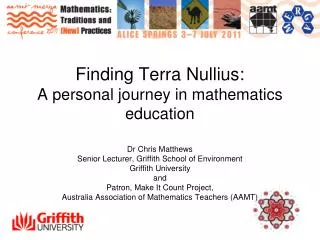 Finding Terra Nullius: A personal journey in mathematics education