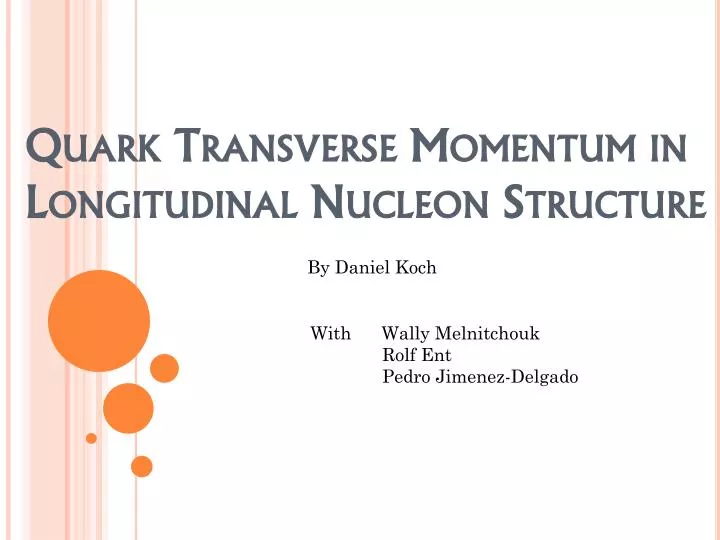 quark transverse momentum in longitudinal nucleon structure
