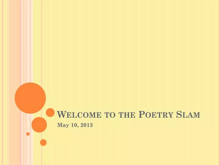 welcome to the poetry slam