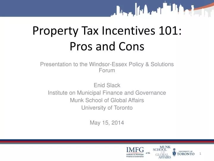 property tax incentives 101 pros and cons