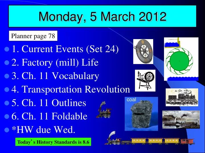 monday 5 march 2012