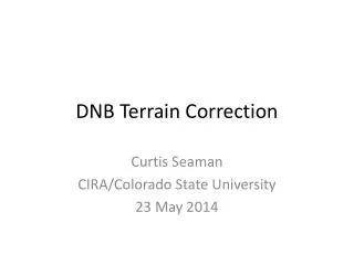 DNB Terrain Correction