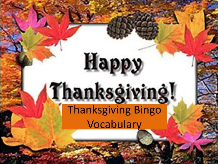 thanksgiving bingo vocabulary
