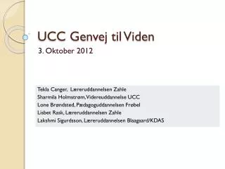 ucc genvej til viden