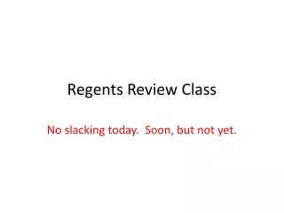 Regents Review Class