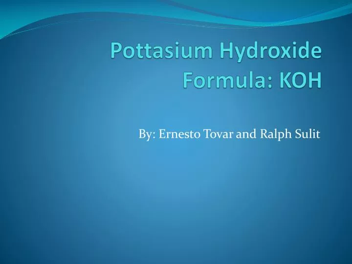 pottasium hydroxide formula koh