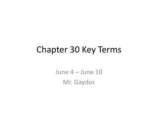 chapter 30 key terms