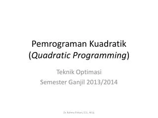 pemrograman kuadratik quadratic programming
