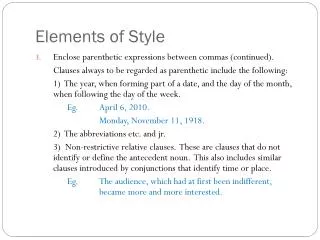 Elements of Style