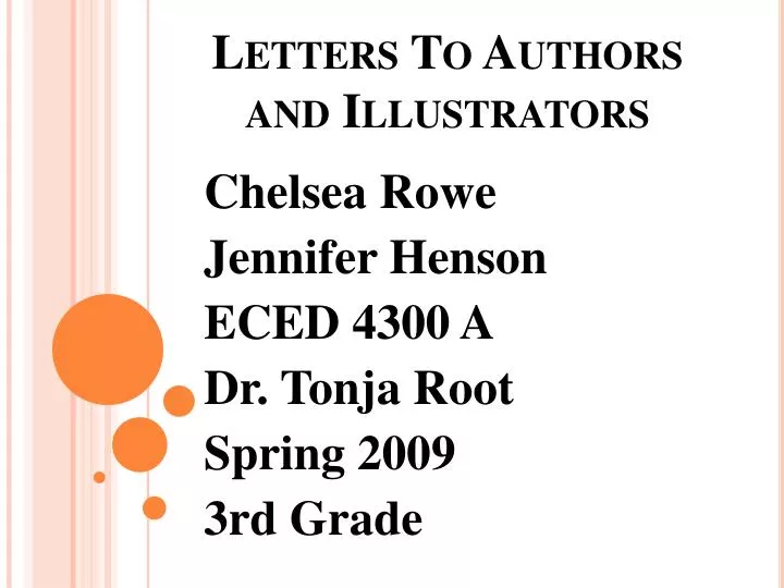 letters to authors and illustrators