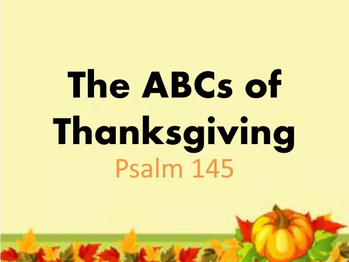 the abcs of thanksgiving