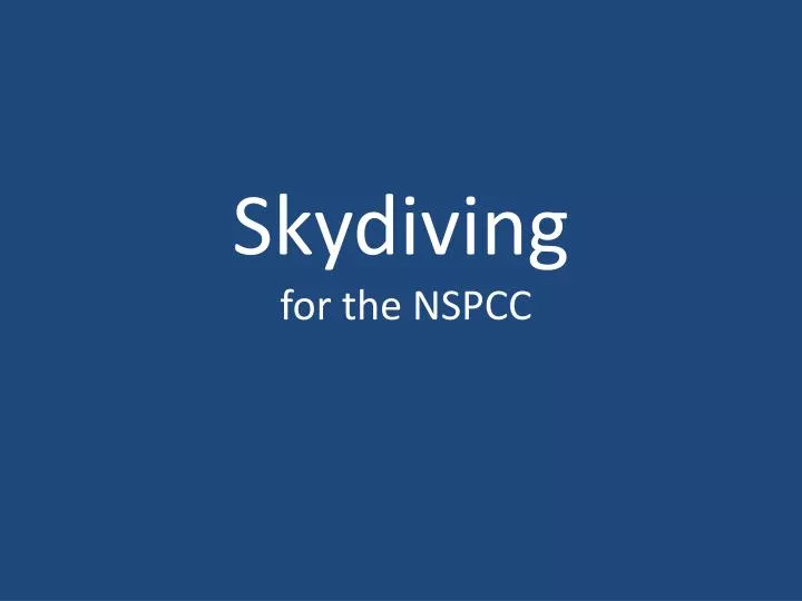 skydiving for the nspcc
