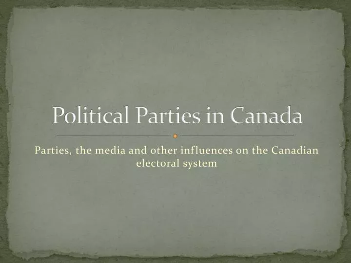political parties in canada