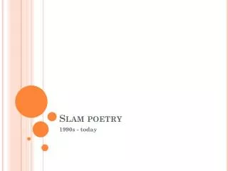 slam poetry