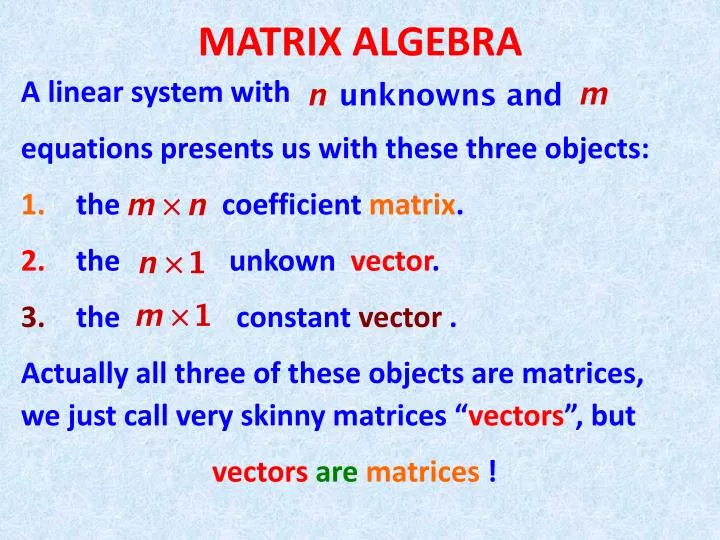 matrix algebra