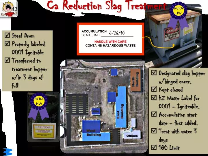 ca reduction slag treatment