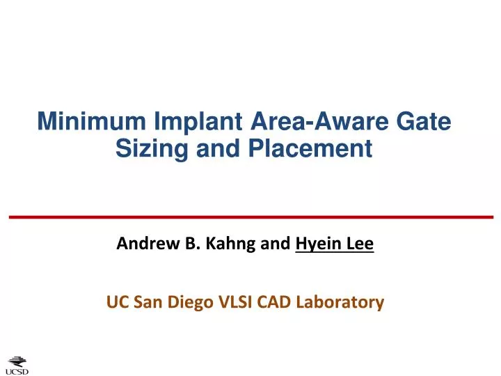 minimum implant area aware gate sizing and placement